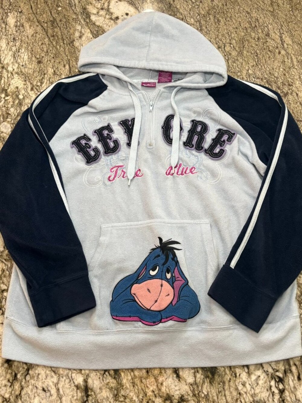 Vintage Disney Eeyore Plus Size Fleece 1/4 Zip